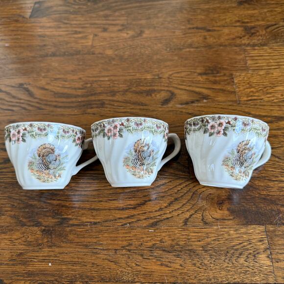 3 Churchill Myott Factory Thanksgiving Cups Archive Illustration - Picture 1 of 6
